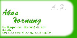 akos hornung business card